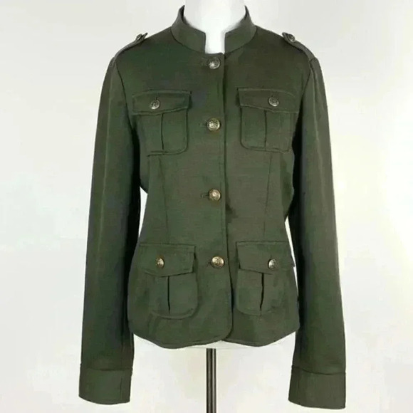 APT 9 blazer sz S army green military style jacket - Picture 1 of 10